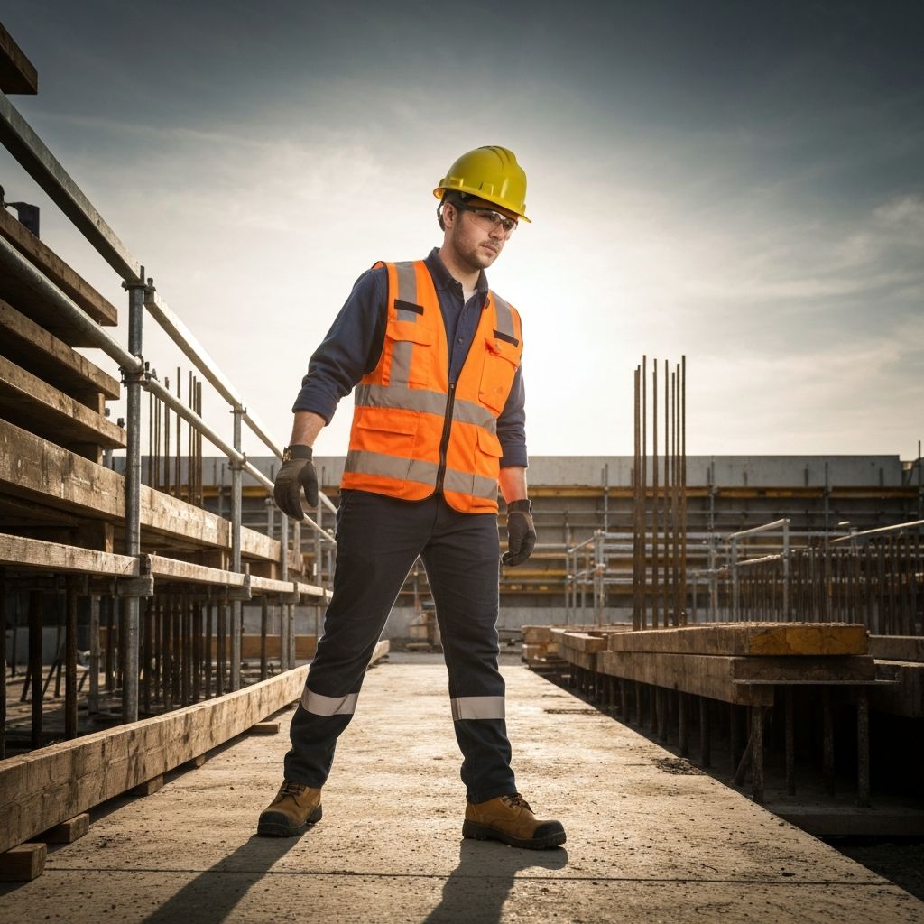 Trabalhador usando equipamentos de proteção